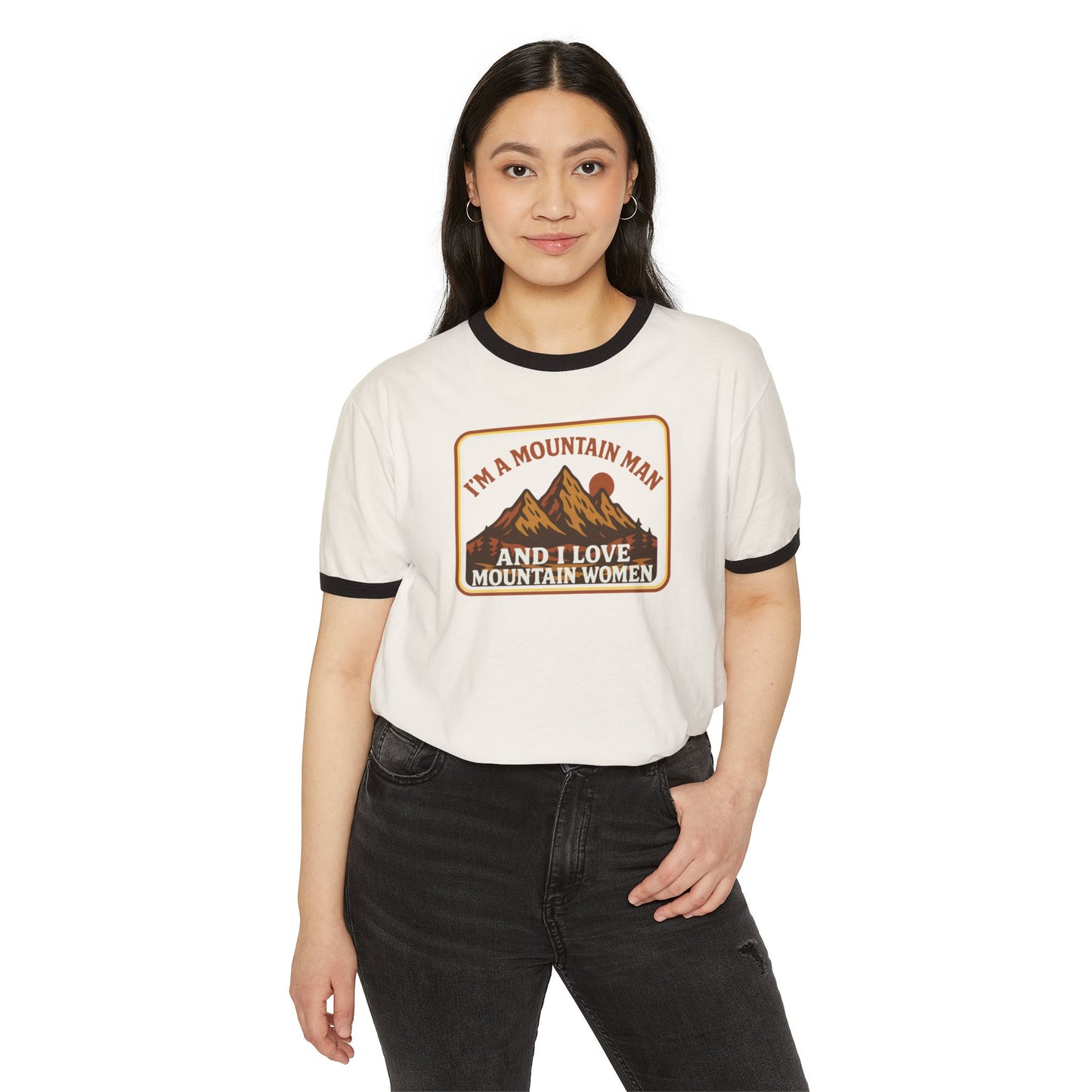 Mountain Man Retro Ringer Tee
